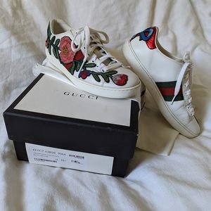 Gucci Floral Embroidered Ace Sneakers
